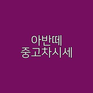 아반떼 중고차시세