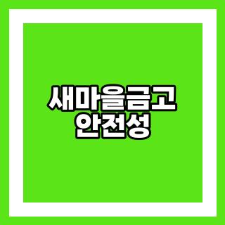 새마을금고 안전성